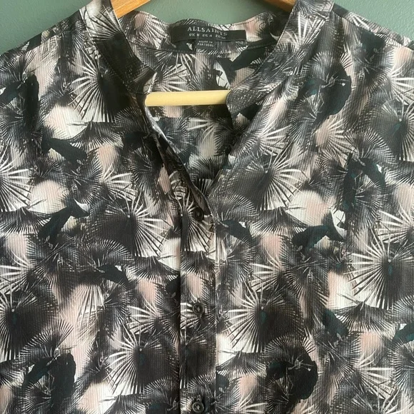 ALL SAINTS 100% silk dress shirt - Cette Island Dress - Picture 8 of 9